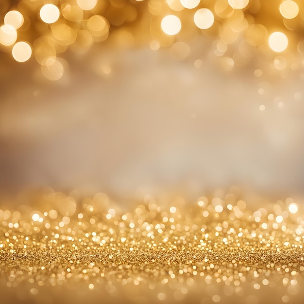 abstract achtergrond Gouden glitter kerstmis met bokeh ontfocuste lichten ai generatief