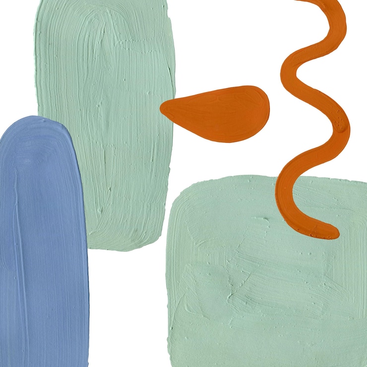 Photo abstract acrylic background hand drawn gouache shapes contemporary trendy wall art poster