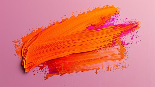 Фото Абстрактные акриловые штрихи ярко-оранжевых и розовых цветов