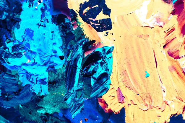 Foto abstract vernice acrilica colpi arte pennello flatlay sfondo