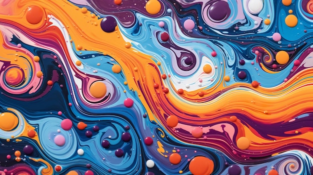 Abstract acrylic paint swirls