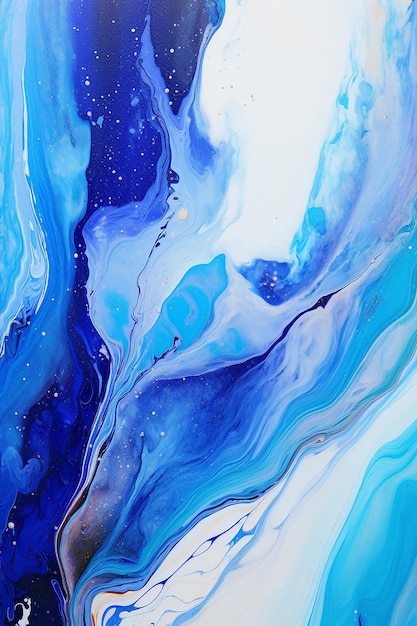 Abstract acrylic pour painting hyperealistic irisdicent holographic gradient colors