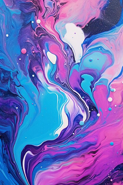 Abstract acrylic pour painting hyperealistic irisdicent holographic gradient colors