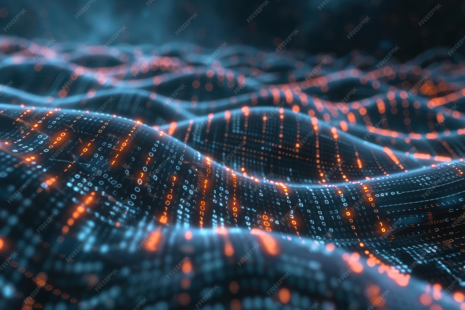 Abstract AI algorithm background with neural networks data and digital ...