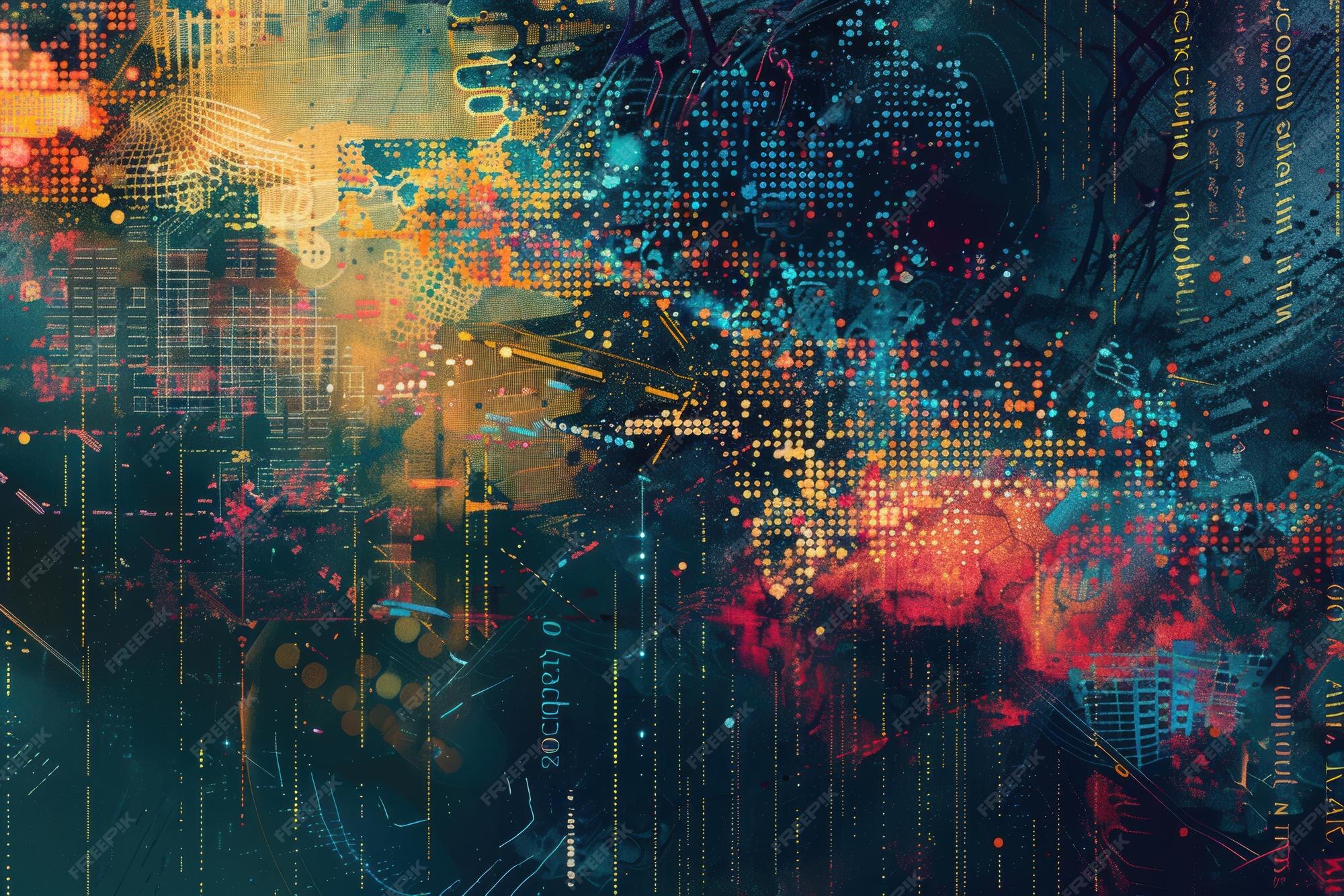 Abstract AI algorithm background with neural networks data and digital ...