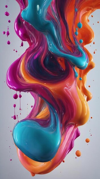 Фото Абстрактная иллюстрация цветной плавающей жидкости в цветах тренда