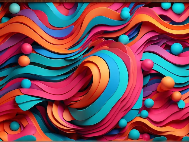 사진 추상 ai 생성 3d 텍스처 창의적인 디자인을위한 다채로운 배경 데스크 벽지