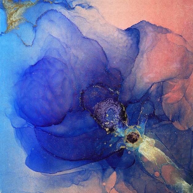 Abstract alcohol ink texture, macro photo