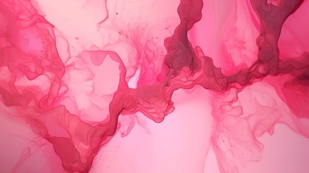 抽象的なアルコール インク テクスチャ大理石スタイルの背景ピンクとゴールドのテクスチャ ピンクの抽象的なアルコール インクの背景流体水彩 ai を生成します