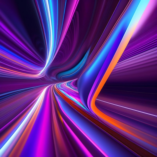 Abstract amazing background of colorful glowing intertwining blue and purple lines