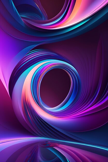 Абстрактный удивительный фон из красочных светящихся переплетающихся синих и фиолетовых линий