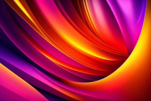 Abstract amazing background of colorful glowing intertwining pink and yellow shapes