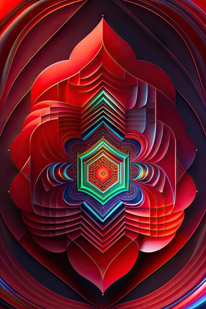 Abstract amazing background of colorful red fractal shapes fantasy light background