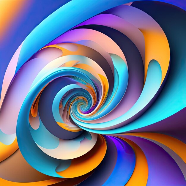 Abstract amazing background from colorful blue swirl shapes fantasy light background