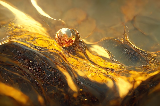 Abstract amber background transparent sun stone closeup digital illustration