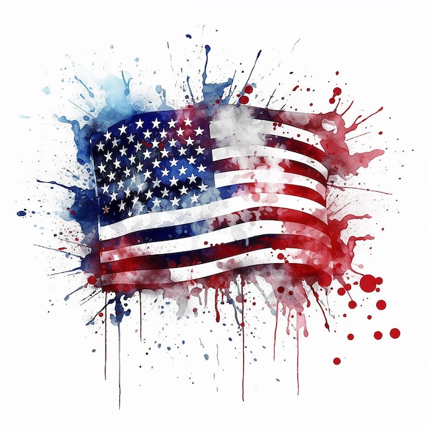 Abstract american flag generative ai