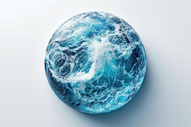 Abstract Aqua Globe op witte achtergrond Wereldwaterdag concept