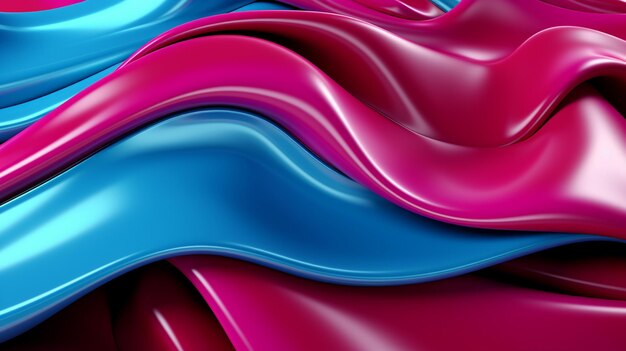 Abstract aqua and magenta color background Liquify line 3d Rendering