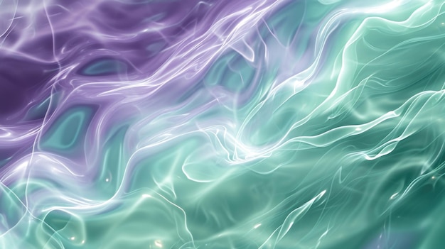 Abstract aqua and purple swirls