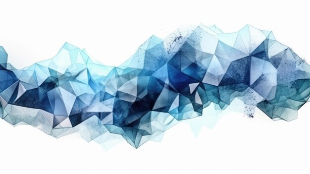 Abstract aquarelkunstwerk vermengd met buzzy geometrische vormen voor de achtergrond van sociale media banner generatieve AI-afbeelding