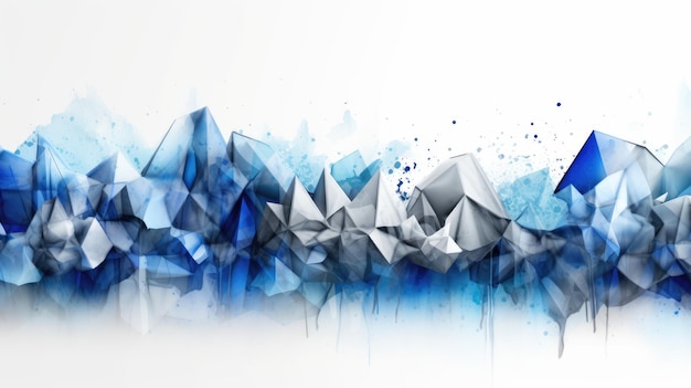 Foto abstract aquarelkunstwerk vermengd met buzzy geometrische vormen voor de achtergrond van sociale media banner generatieve ai-afbeelding