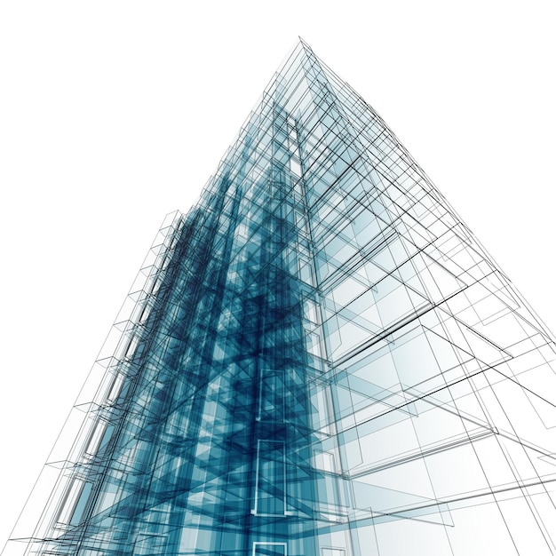 抽象的な建築の 3 d レンダリング