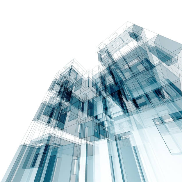 Abstract architecture 3d rendering