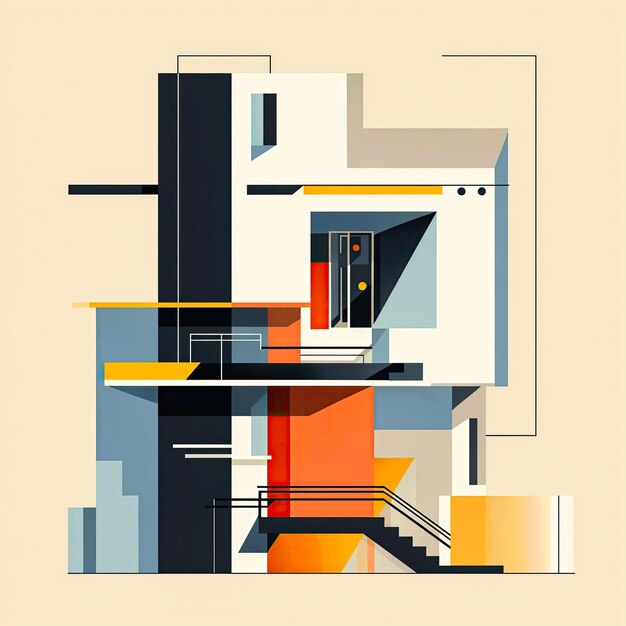 Photo abstract architecture background with geometric elements vector illustration eps 10