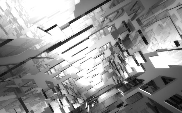 Abstract architecture tunnel. 3d illustration