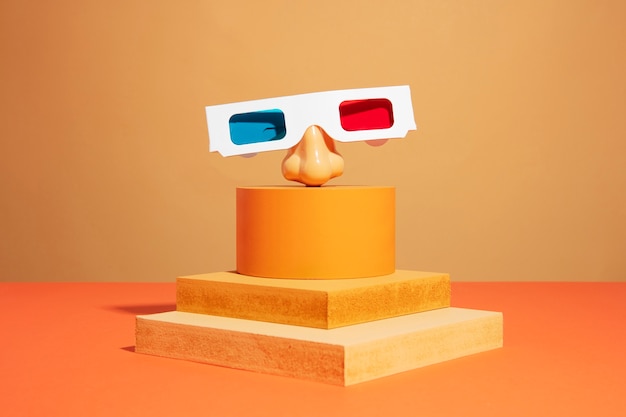 Abstract arrangement of 3d glasses