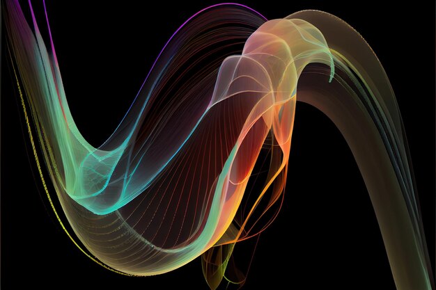 Abstract art of 3d curved lines background forming surreal shape made with Generative AI