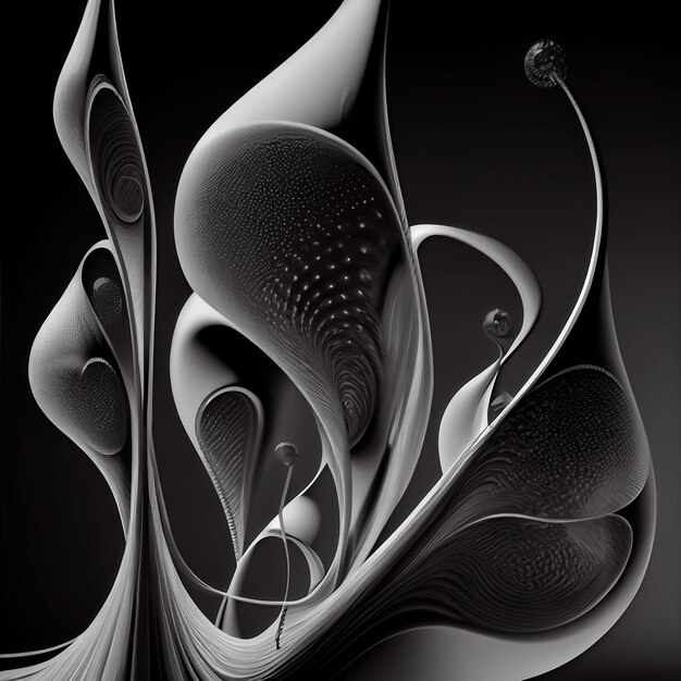 Abstract art of 3d curved lines background forming surreal shape made