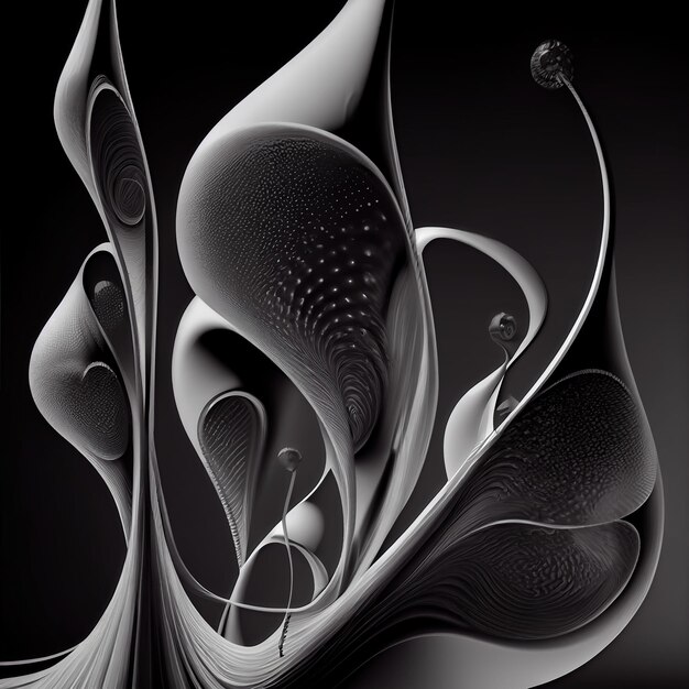 Abstract art of 3d curved lines background forming surreal shape made with Generative AI