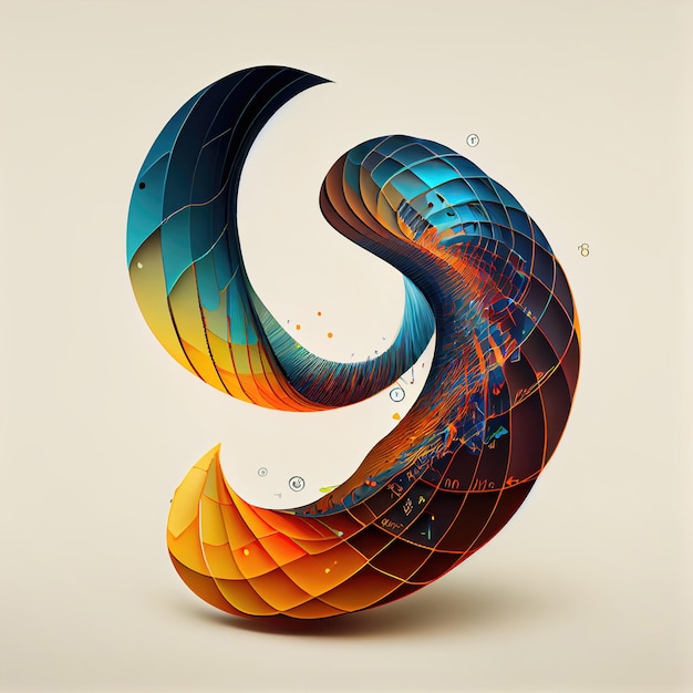 Abstract art of 3d curved lines background forming surreal shape made with Generative AI