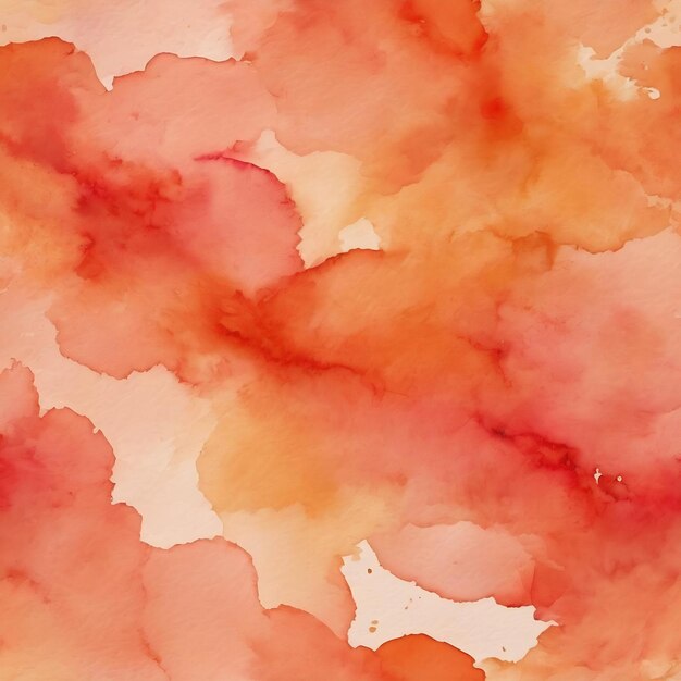 Abstract art background light orange and coral colors watercolor painting with peach strokes and spl