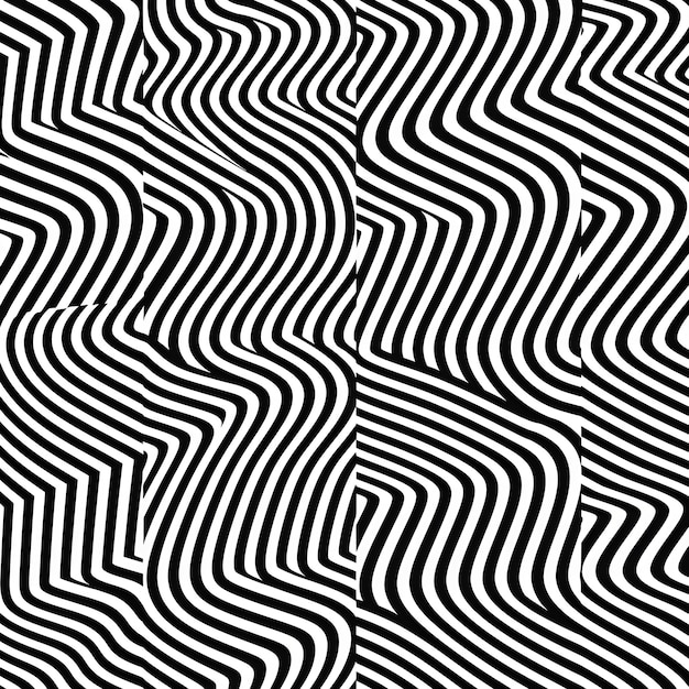 abstract art background made from black and white lines causing a circle shape illusion