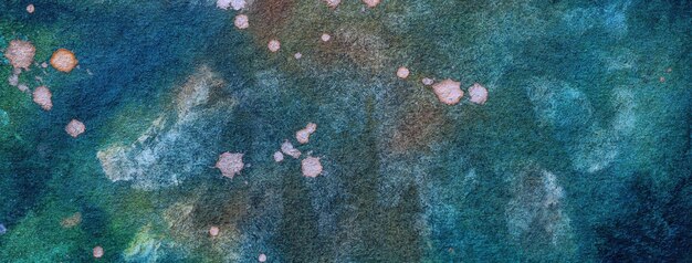사진 추상 미술 배경 네이비 블루와 다크 세룰리안 색상 청록색 그라데이션이 있는 수채화 그림