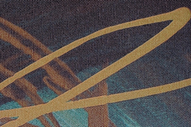 Colori blu e marroni della priorità bassa di arte astratta. dipinto ad acquerello su tela con sfumatura dorata. frammento di opera d'arte su carta con motivo ondulato. texture vecchio sfondo.