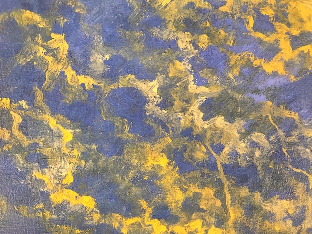 Abstract art background navy blue and yellow colors Watercolor painting on canvas with gradient