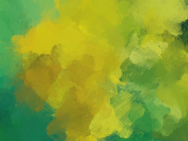 Abstract art background Oil painting on canvas green yellow