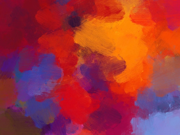 Абстрактное искусство фон Картина маслом на холсте красный оранжевый