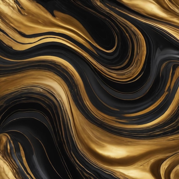 Abstract art background with a fluid marble black and gold texture splendid 3d illustration luxury a