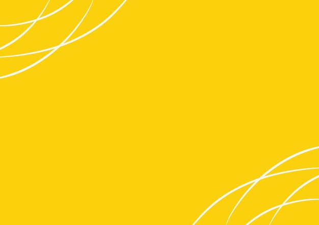 抽象芸術の背景黄色の角に波状の渦巻き模様の白い線波パターンの背景