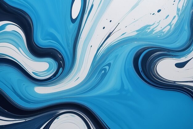 Абстрактное искусство синей краски фона с жидкой жидкой гранж-текстурой