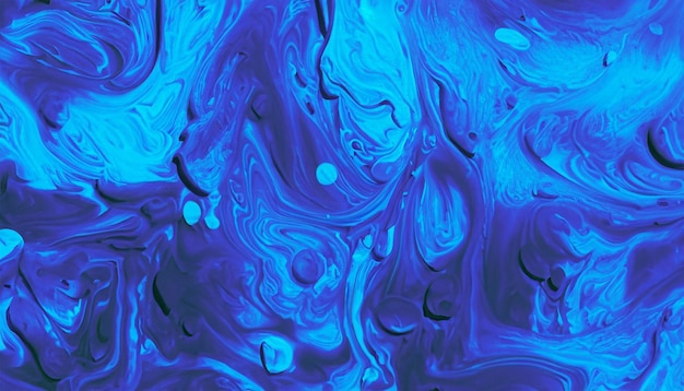 Abstract art blue paint background with liquid fluid grunge texture