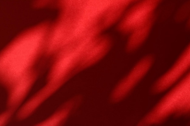 休日の贅沢とヴィンテージ フラットレイ デザインの赤の背景に抽象芸術の植物の影をオーバーレイします。