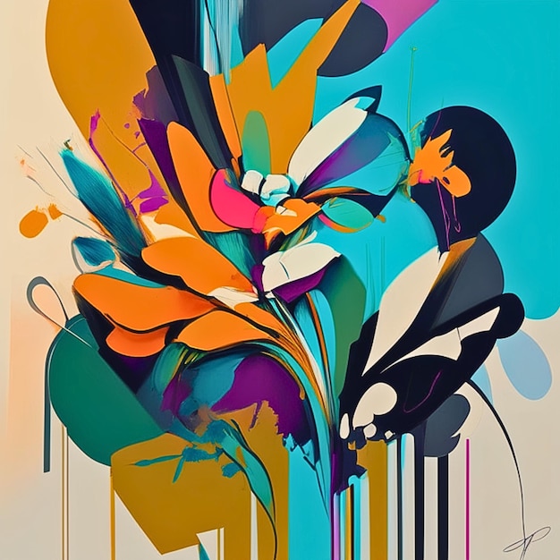 abstract art bouquet