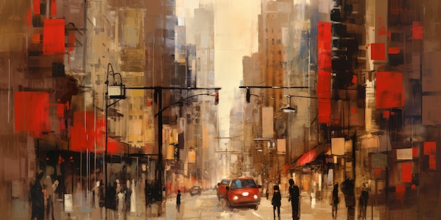 abstract art of cityscapeillustration painting