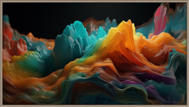 abstract art color palette 3D high resolution selective focus Generative AI