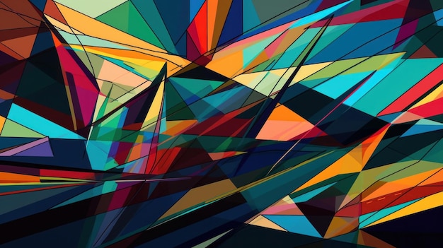 Abstract art of colorful geometric lines ai generated